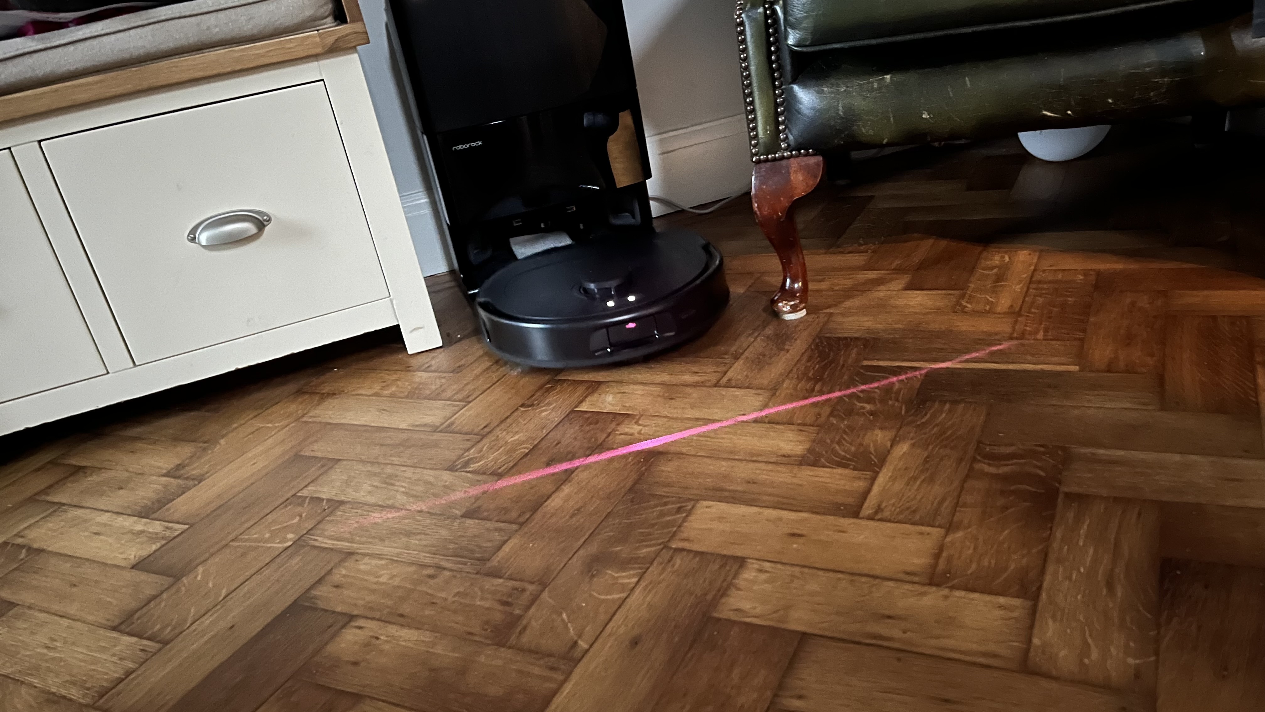 roborock Qrevo S Pro on dock with LiDAR based detection
