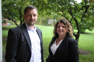 Steven Zuromski, vice president of IT and chief information officer (left); Kelley Baran, assistant vice president of BSU