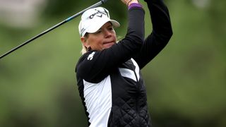 Annika Sorenstam takes a shot at the Invited Celebrity Classic