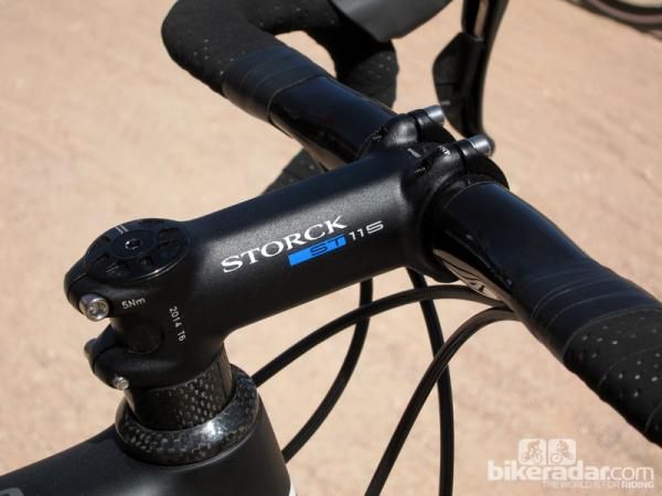 Claimed weight on Storck's new ST115 forged aluminum stem is just 115g.