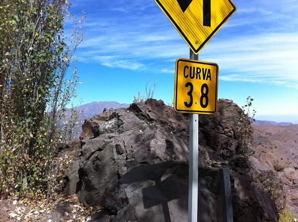 There were something like 43 switchbacks on the road from Santiago to Farellones, all numbered!