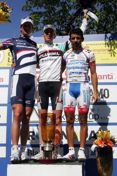 The stage podium (l-r): Andreas Dietziker, Riccardo Ricco and Jackson Rodriguez.