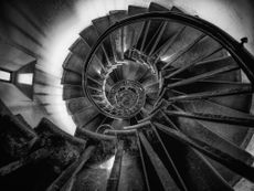 The stairs within The Monument in London.