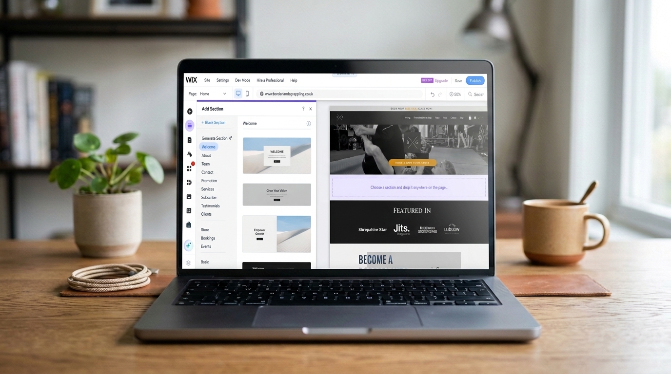 screenshot of the borderlands grappling website being used on a computer