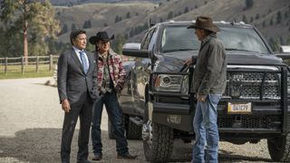 Gil Birmingham, Mo Brings Plenty and Kevin Costner in Yellowstone