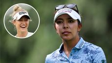 Main image of Alison Lee looking on while inset image shows Nelly Korda smiling