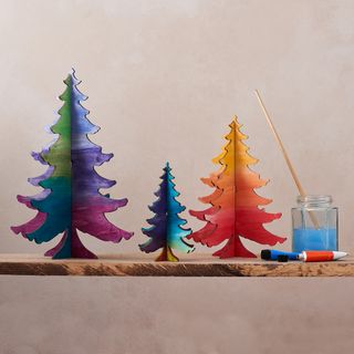 Watercolor painted DIY Christmas tree