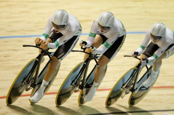 The Australian women giving their all.