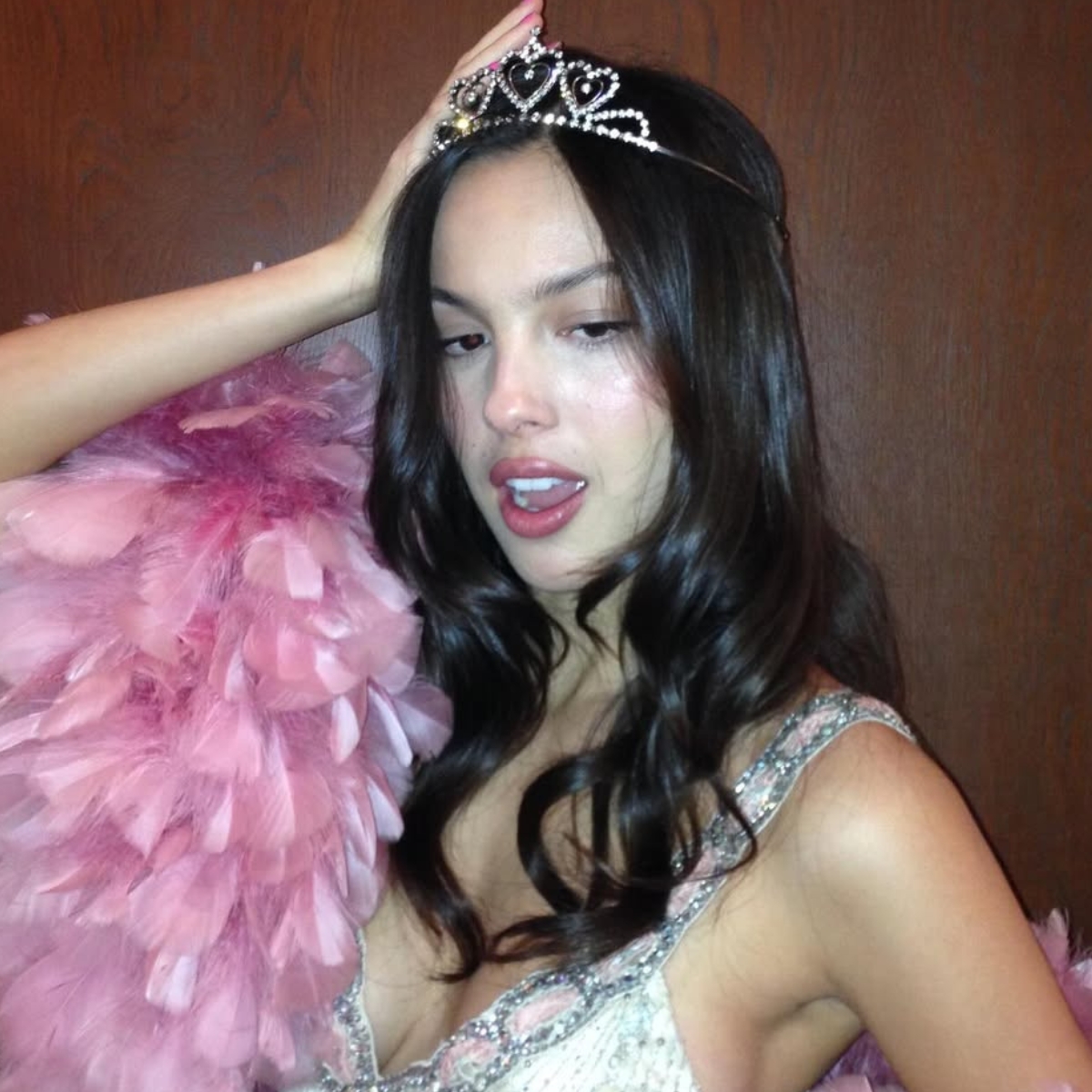 Olivia Rodrigo celebrating her birthday in a tiara 