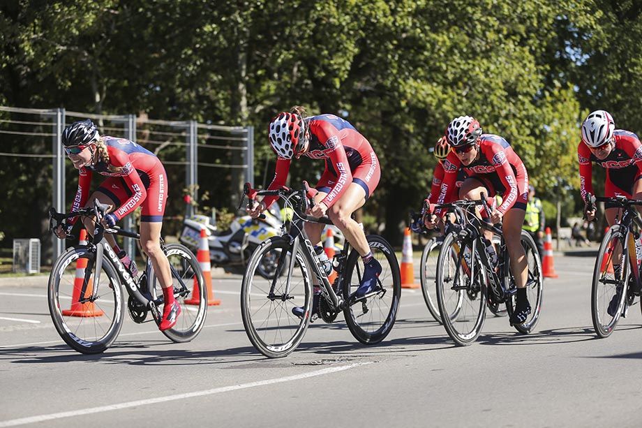 The USA National Team were all together at the finish