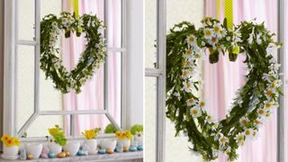 heart-shaped daisy Easter wreath idea