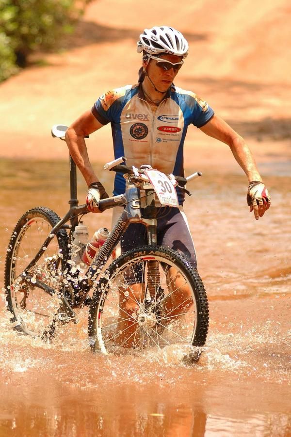 Alexander Valdiek of Germany at the creek crossing.
