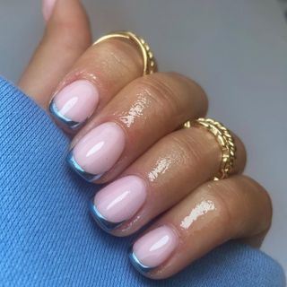 square tip french manicure