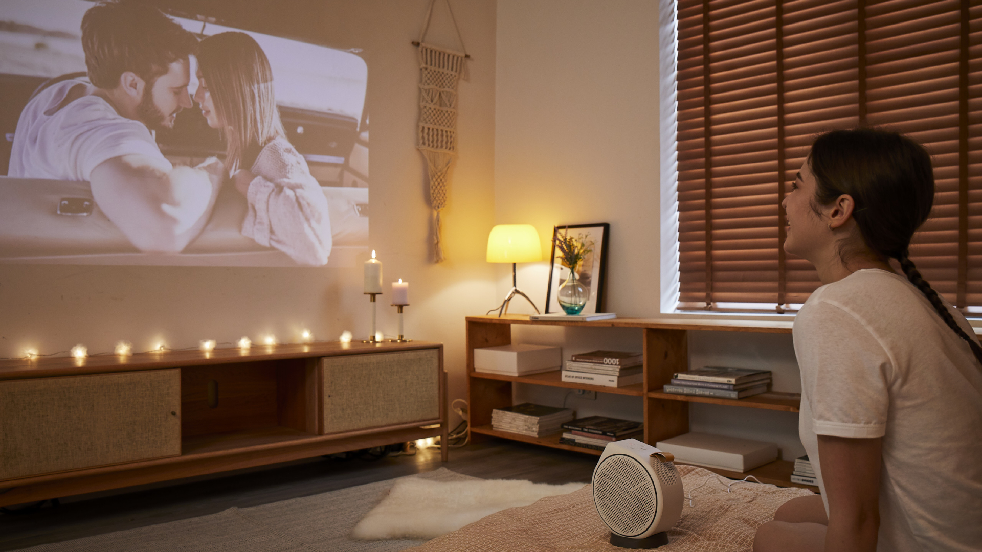 The BenQ GV30 being used in a home theater environment