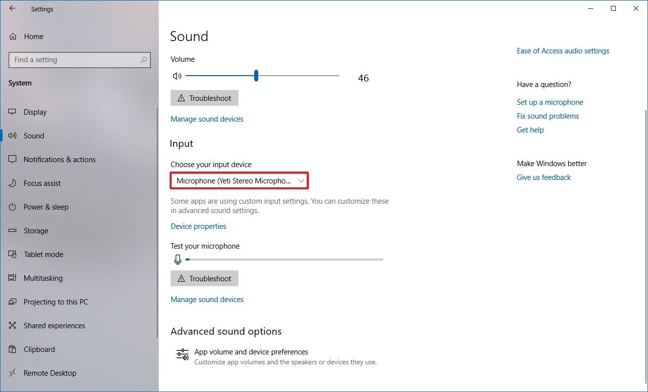 Как настроить микрофон на windows 10. Микрофон Windows 10. Microphone settings Windows 10. Windows Audio settings. Windows 10 микрофон по умолчанию.