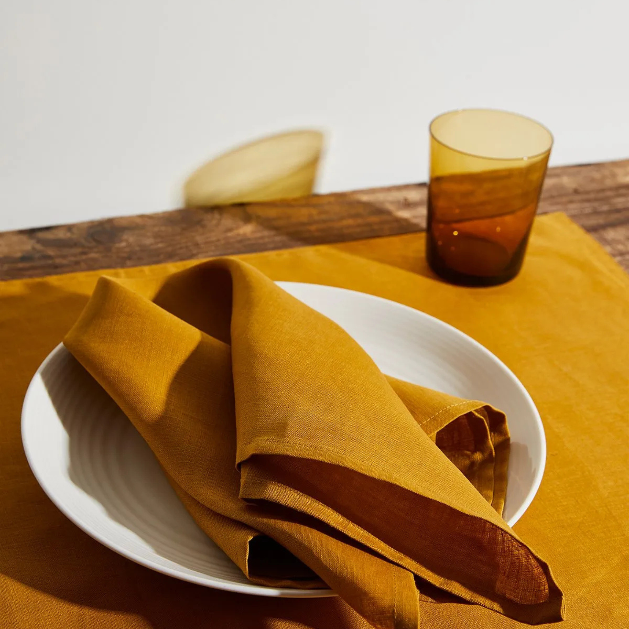 Turmeric 100% French Flax Linen Napkins (set of Four)