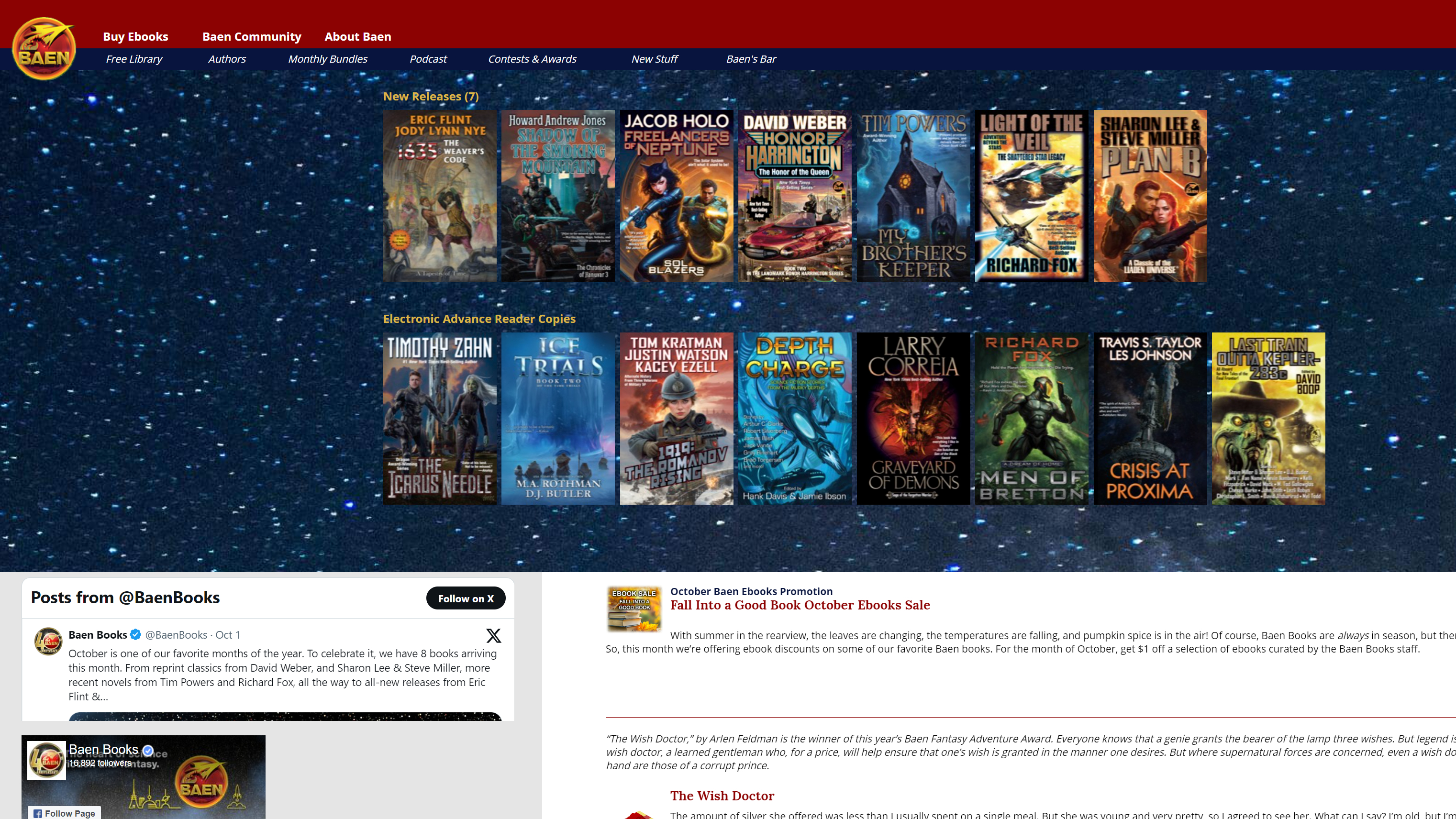 Baen Books website