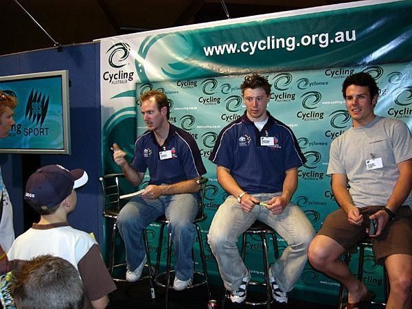 Ryan Bayley (l) and Shane Perkins