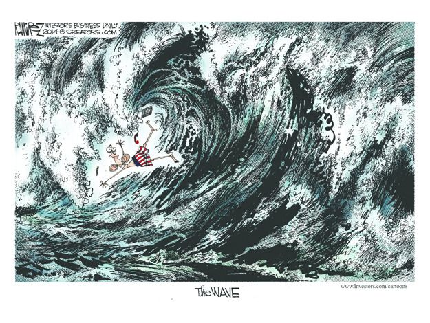 Obama cartoon GOP wave midterm elections