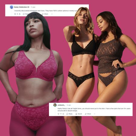 lingerie models with reddit threads over them
