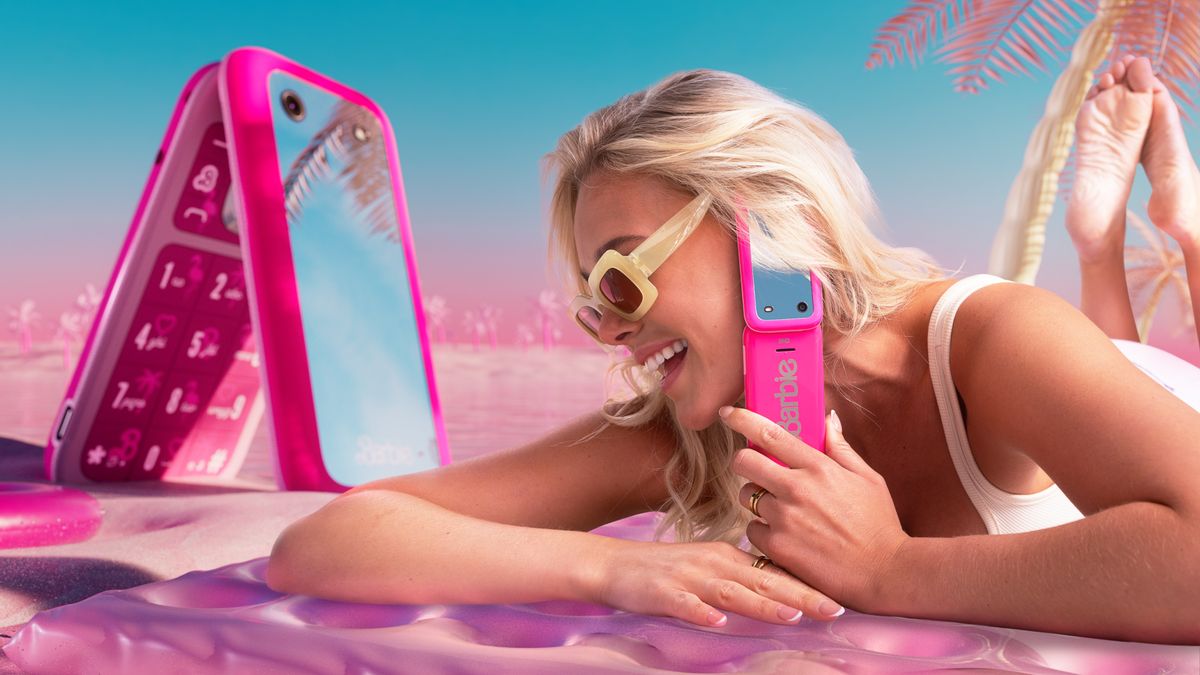 The Barbie Phone from HMD is a retro-style pink flip phone that offers a digital detox