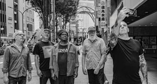 Tortoise: [from left] John McEntire, Dan Bitney, Jeff Parker, Douglas McCombs and John Hernon.