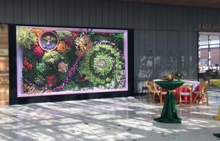 The botanical garden with a stunning digital display of flowers provided by MAD Systems.