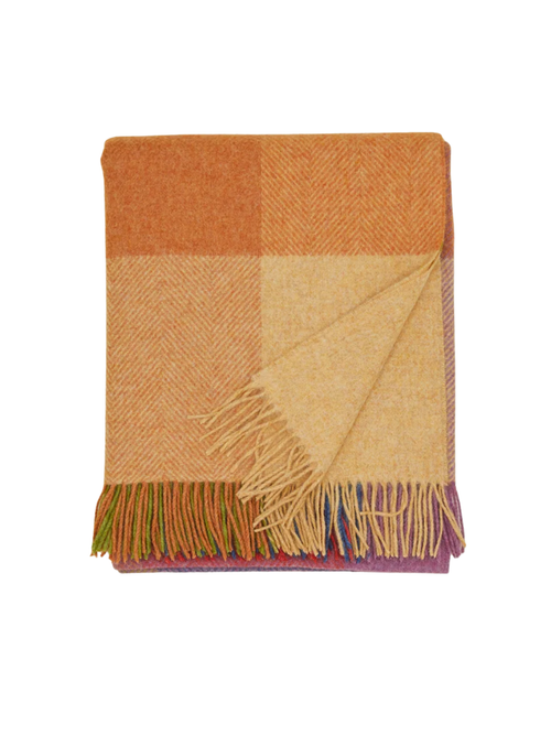 Merino Wool Plaid Throw 