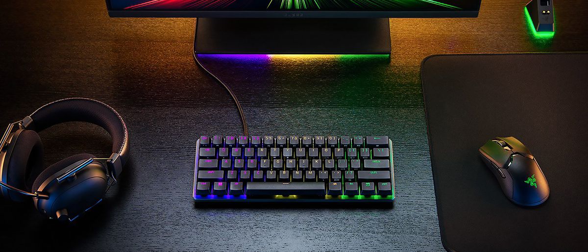 Razer huntsman mini analog on desk