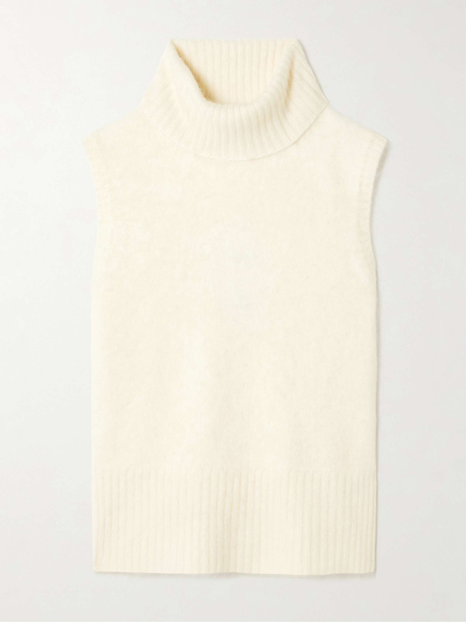 Mazzy Brushed-Cashmere Turtleneck Tank