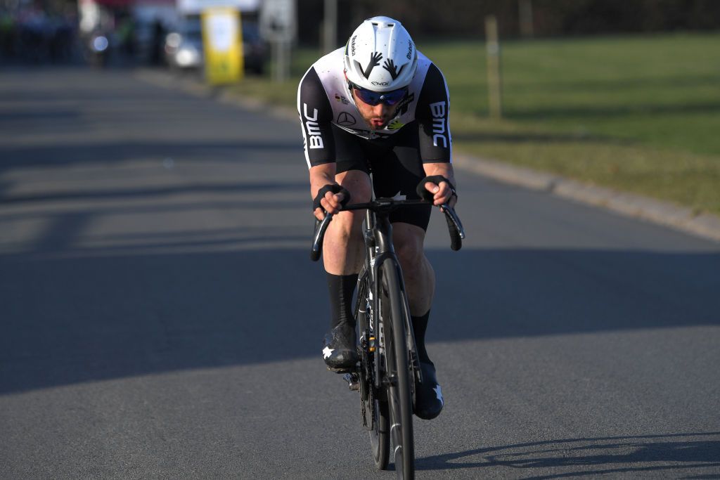DOUR BELGIUM MARCH 02 Victor Campenaerts of Belgium and Team Qhubeka Assos during the 53rd Grand Prix Le Samyn 2021 Mens Elite a 2054km race from Quaregnon to Dour Breakaway GPSamyn on March 02 2021 in Dour Belgium Photo by Luc ClaessenGetty Images