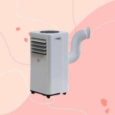Amazon air conditioning unit on pink graphic background