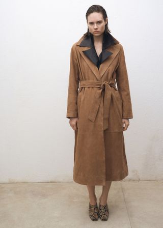 Belted Suede Trench Coat - Women | Mango United Kingdom