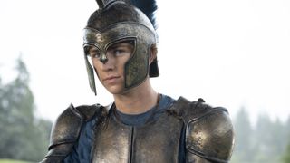 Percy (Walker Scobell) sporting armor in "Percy Jackson & The Olympians" season 2