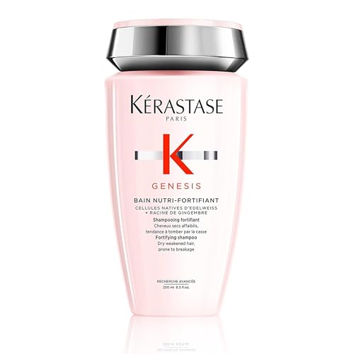 Kerastase Genesis Strengthening Nutri-Fortifiant Shampoo - Gently Cleanses &amp;amp; Clarifies the Scalp, Nourishes and Reduces Breakage, for Weak or Damaged Hair, Detangles &amp;amp; Hydrates, for Normal to Dry Hair