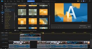 Screenshot of transitions in video editing software CyberLink PowerDirector