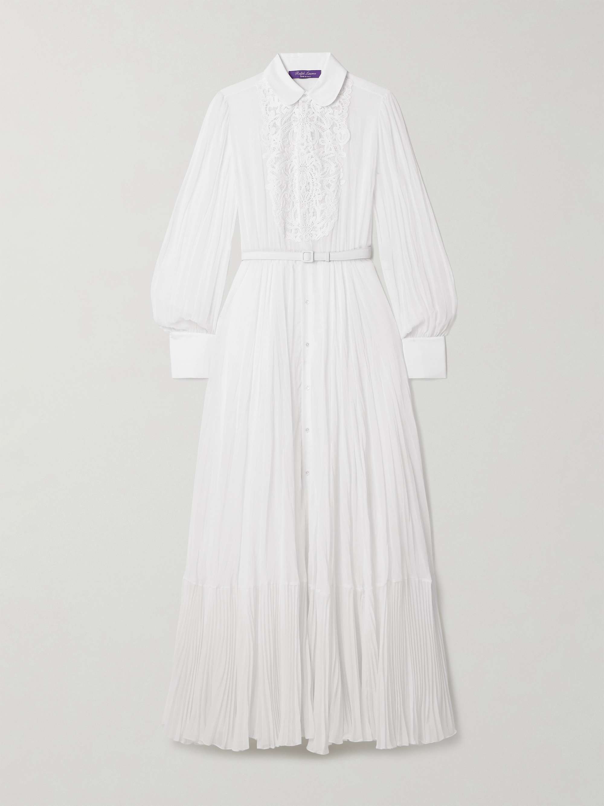 Seymour Belted Guipure Lace-Trimmed Cotton-Blend Voile Maxi Dress