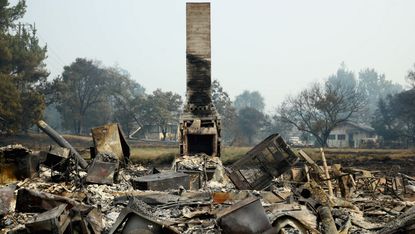 The remains of a home destroyed by a wildfire in Napa