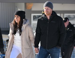Prince Harry, Duke of Sussex and Meghan, Duchess of Sussex attend the Invictus Games One Year To Go Event on February 14, 2024 in Whistler, Canada.