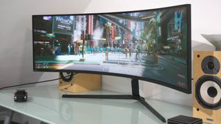 Samsung 49-inch Odyssey Neo G9 takes up a lot of desk space.