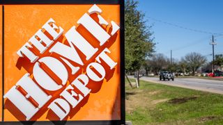 The Home Depot signage is seen on February 20, 2024 in Austin, Texas
