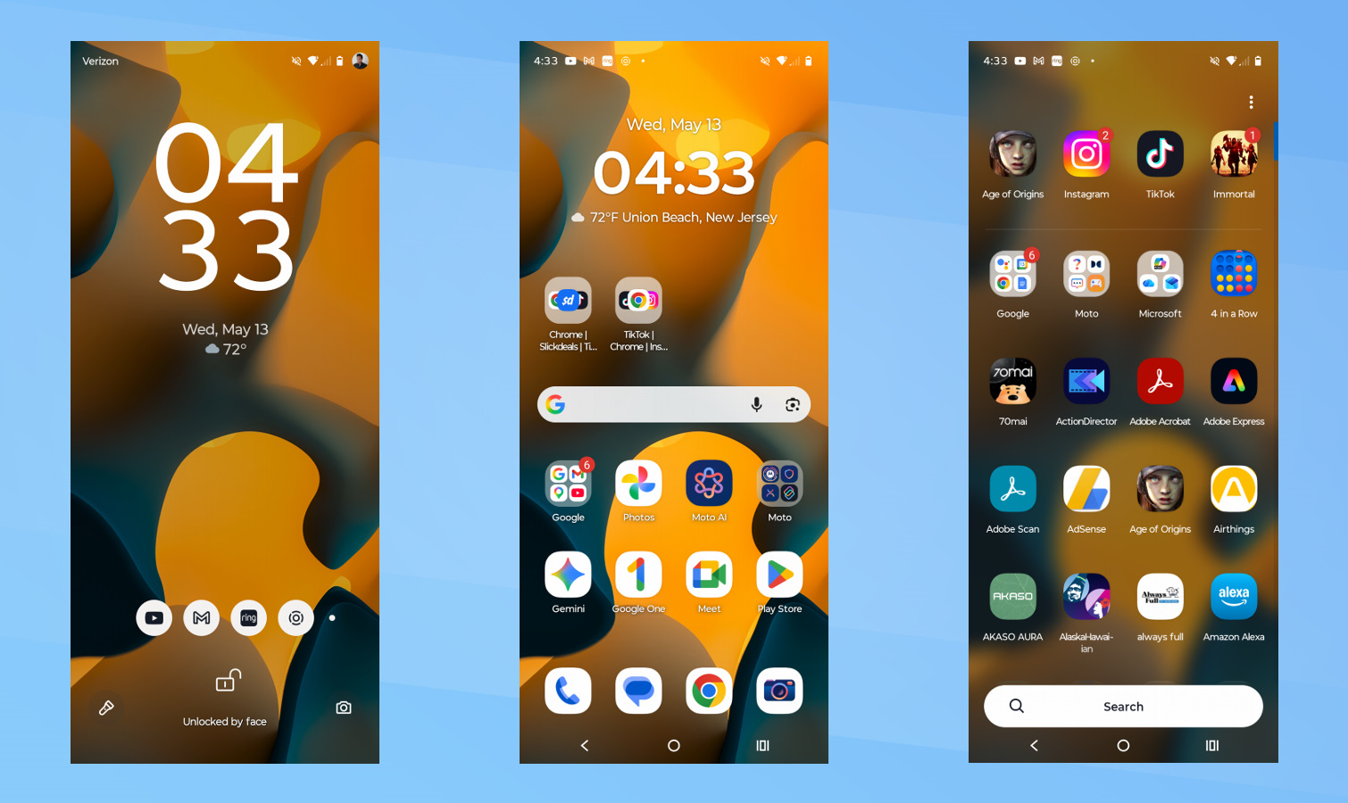 Motorola Razr Fold Review screenshots.