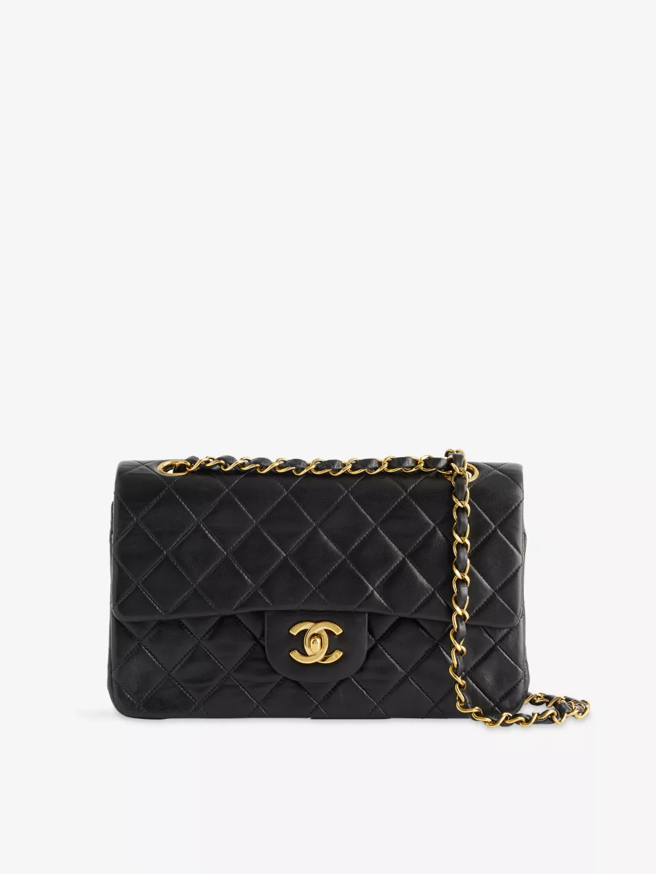 Pre-Loved Chanel Classic Medium Double-Flap Lambskin Shoulder Bag