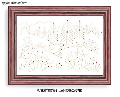Editorial cartoon U.S. Western Drought