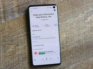 A phone screen showing Google Assistant options