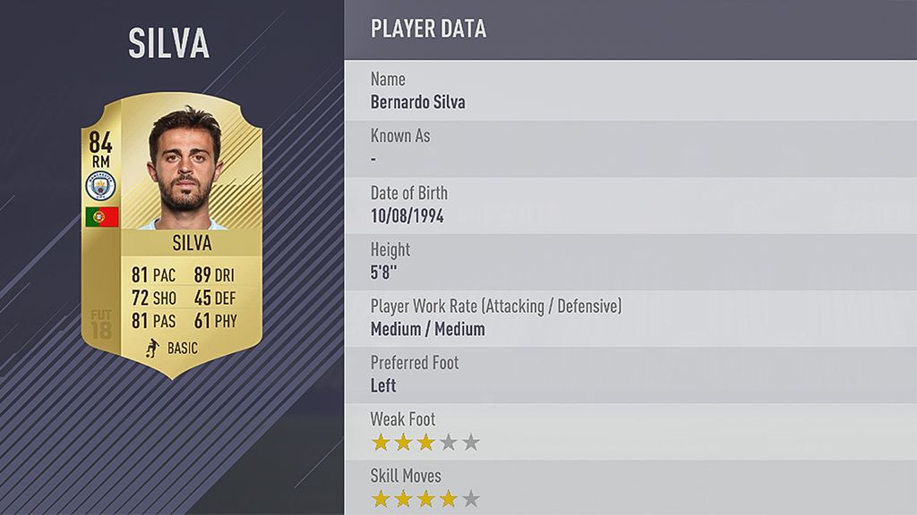Bernardo Silva FIFA 18