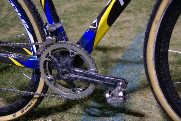 Page runs a standard Chorus crankset