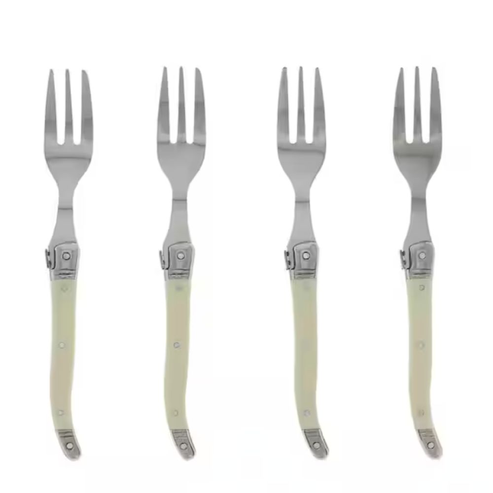 faux ivory Laguiole cake forks