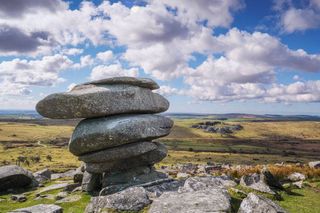 The Cheesewring on the summit of Stowes Hill on Bodmin Moor in Cornwall