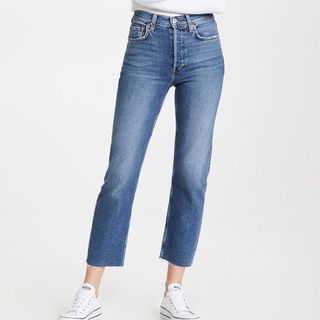 RE/DONE High Rise Comfort Stretch Stove Pipe Jeans